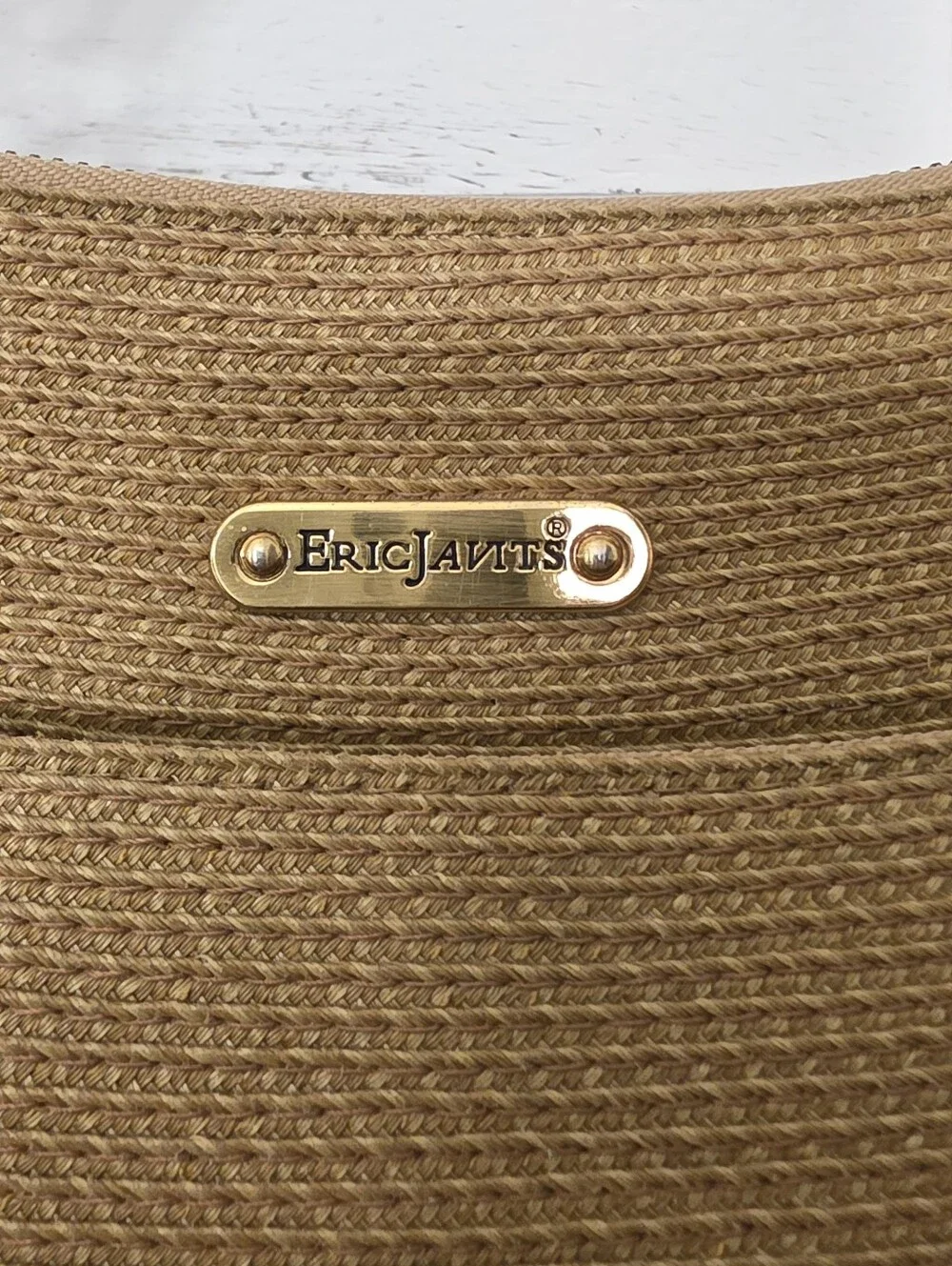 Eric Javits Raffia Chainlink Tan Woven Shoulder Bag
